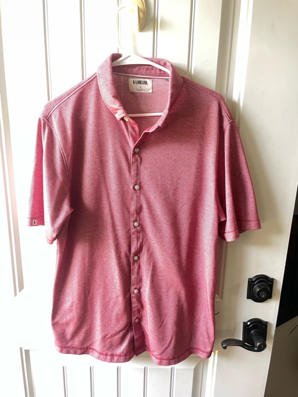 Linksoul Men’s Short Sleeve Button Shirt -men’s large